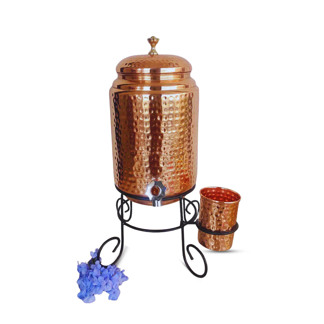 Copper Water Pot Hammered Design